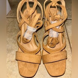 Bamboo Tan Suede Heels